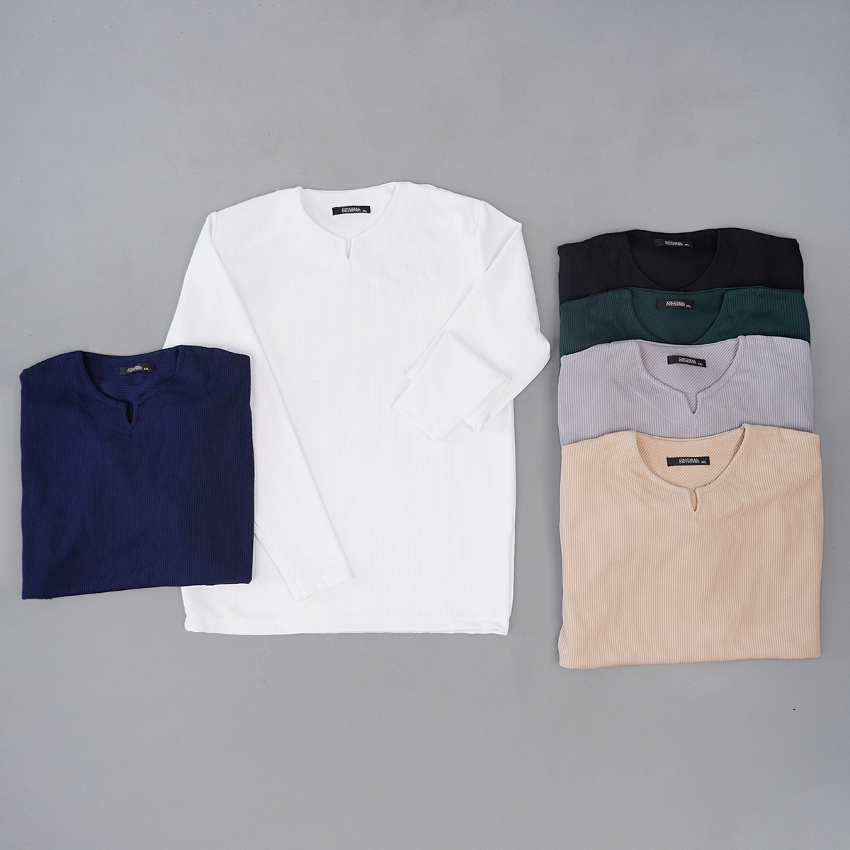 بلوز مردانه سفید یقه کوبایی مدل Etron