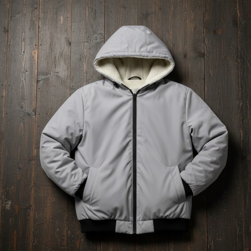 کاپشن ضدآب داخل خزتدی-طوسی